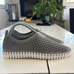 Ilse Jacobsen Tulip 139 Grey Perforated Slip-On Sneaker Womens (40) 9.5